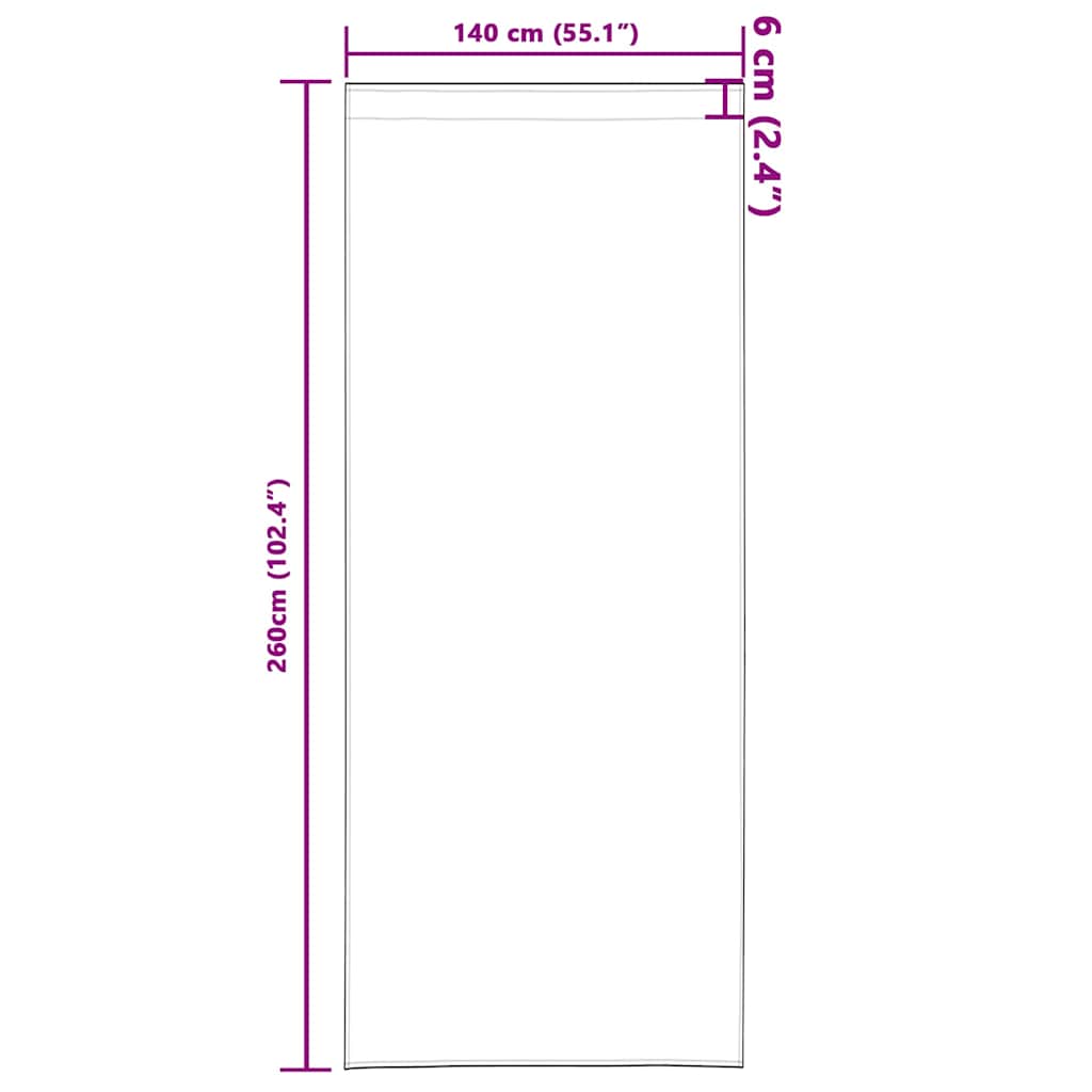 Fløyel Gardiner 2 pcs champagne 260 x 140 cm Fløyel