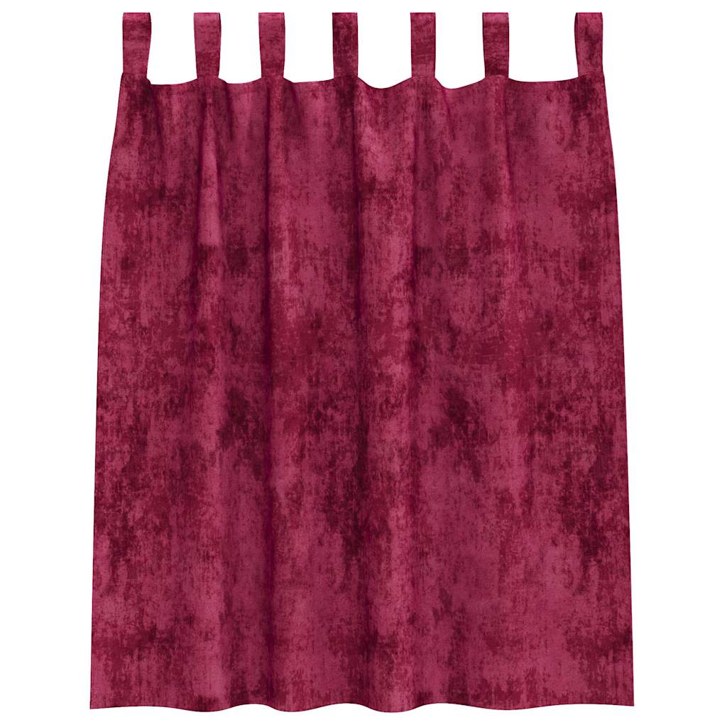 Fløyel Gardiner med gardiner 2 pcs Vinrød 140 x 140 cm Fløyel