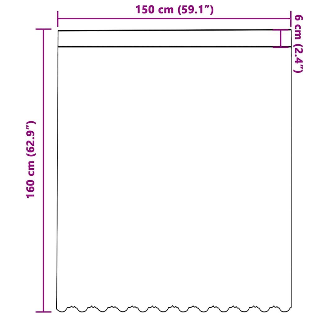 Blondegardin med gardiner Hvit 150 x 160 cm Polyester