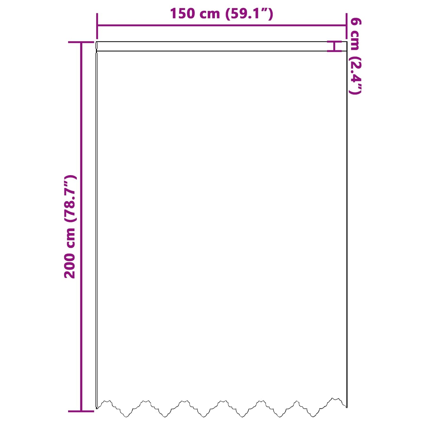 Blondegardin med gardiner Blomster Hvit 200 x 150 cm Polyester