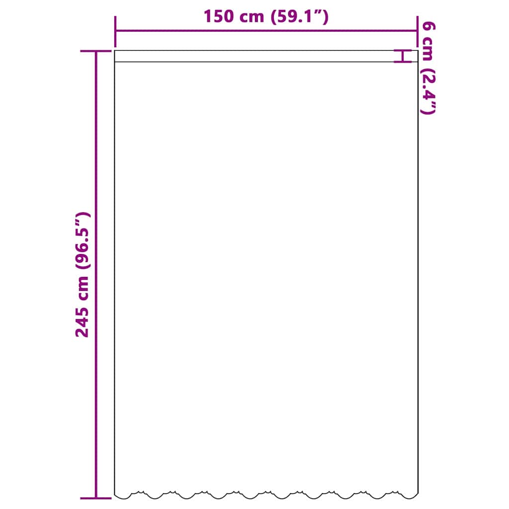 Blondegardin med gardiner Blomster Hvit 245x150cm Polyester