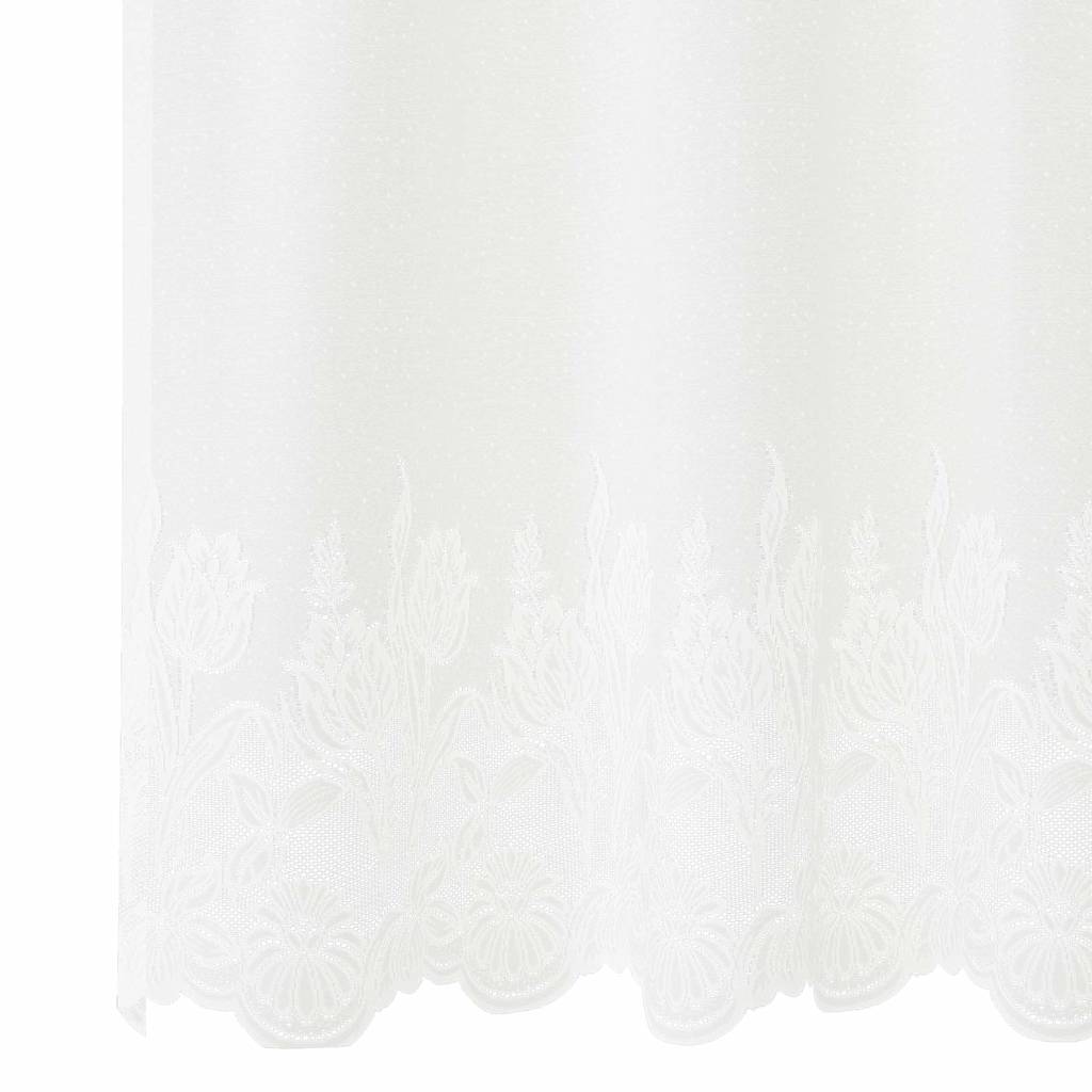 Blondegardin med gardiner Blomster Hvit 160 x 200 cm Polyester
