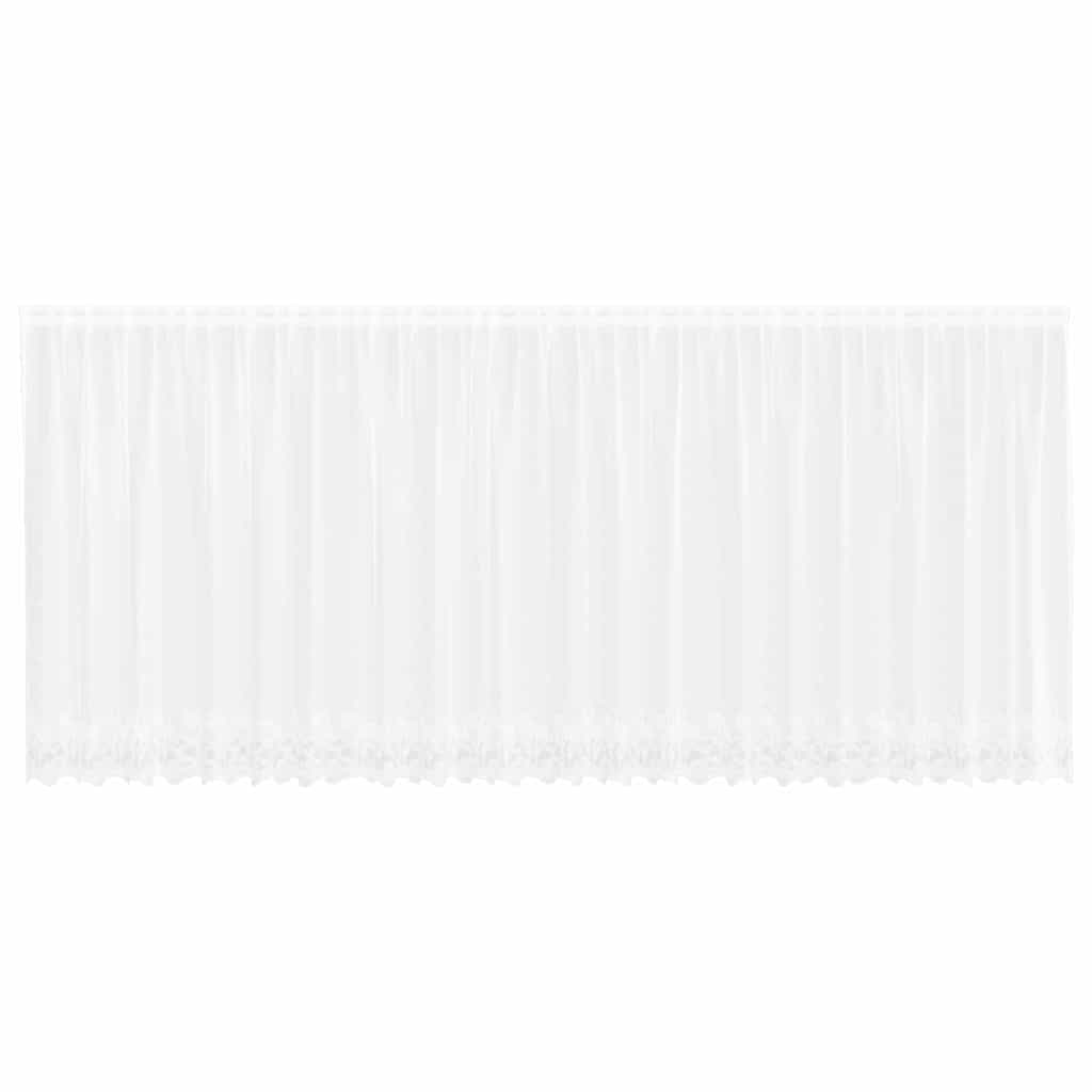 Blondegardin med gardiner Blomster Hvit 160 x 600 cm Polyester
