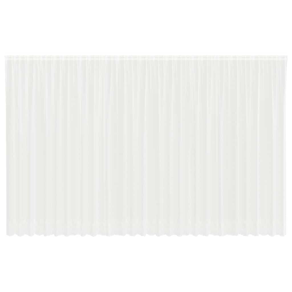 Blondegardin med gardiner Blomster Hvit 260x750cm Polyester