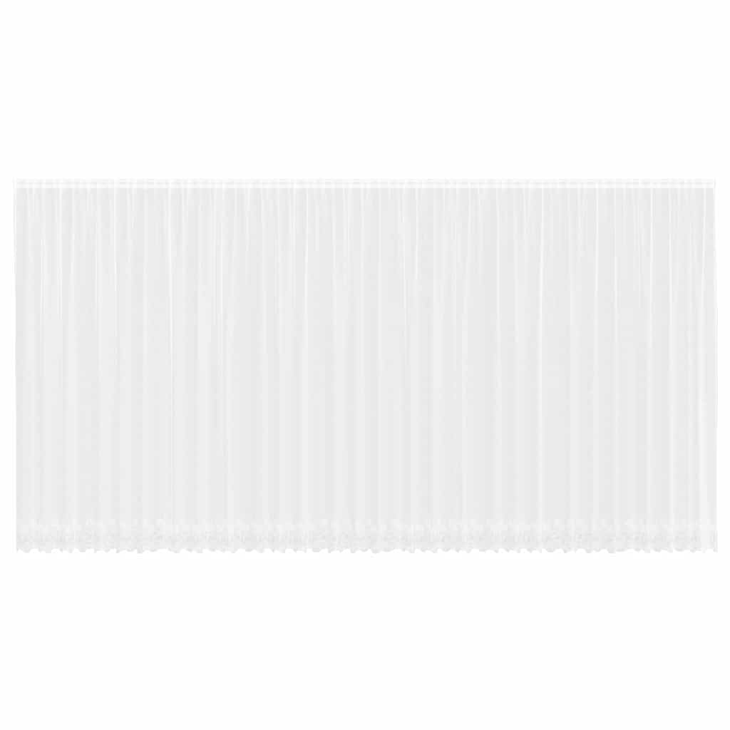 Blondegardin med gardiner Blomster Hvit 300 x 900 cm Polyester