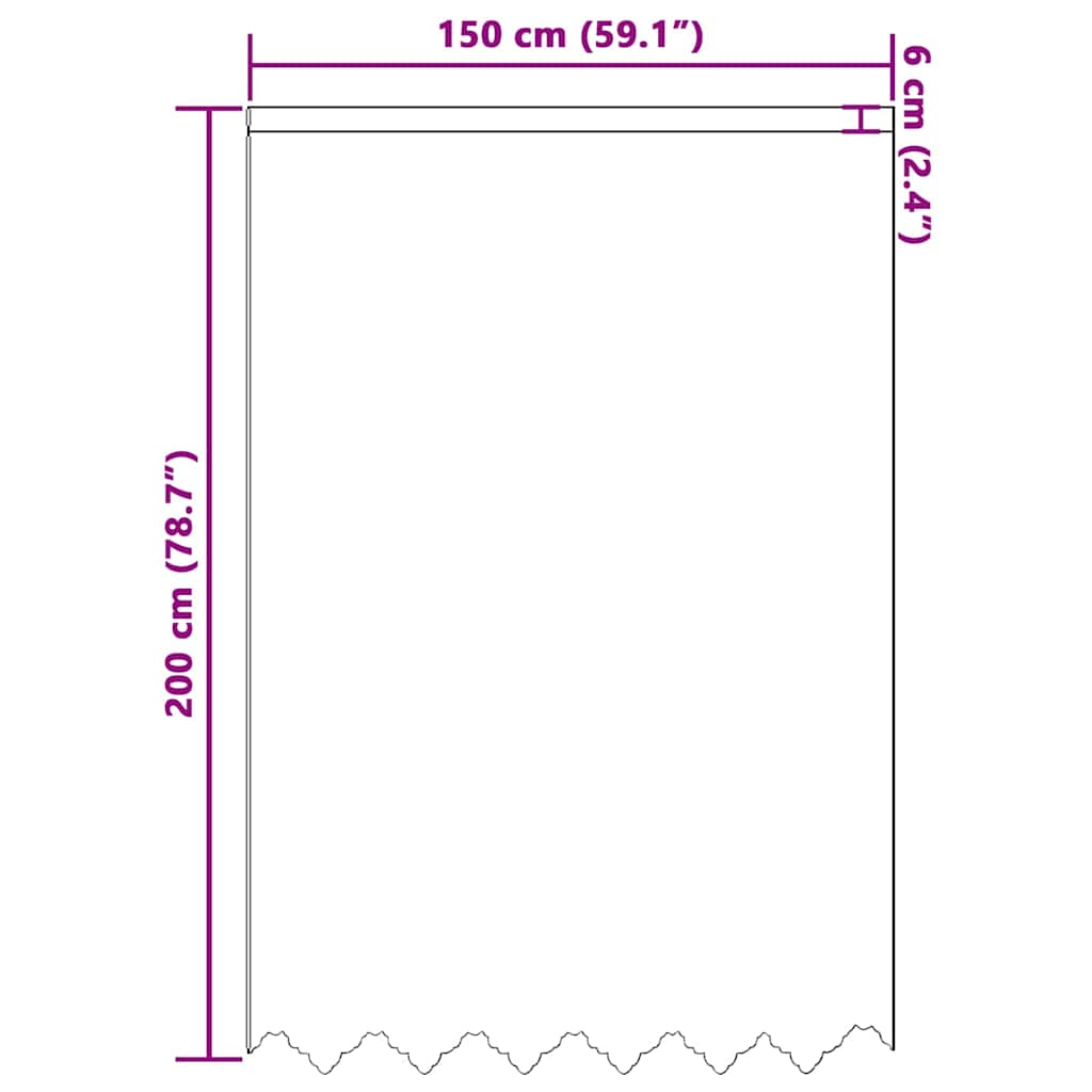Blondegardin med gardiner Blomster Hvit 200 x 150 cm Polyester