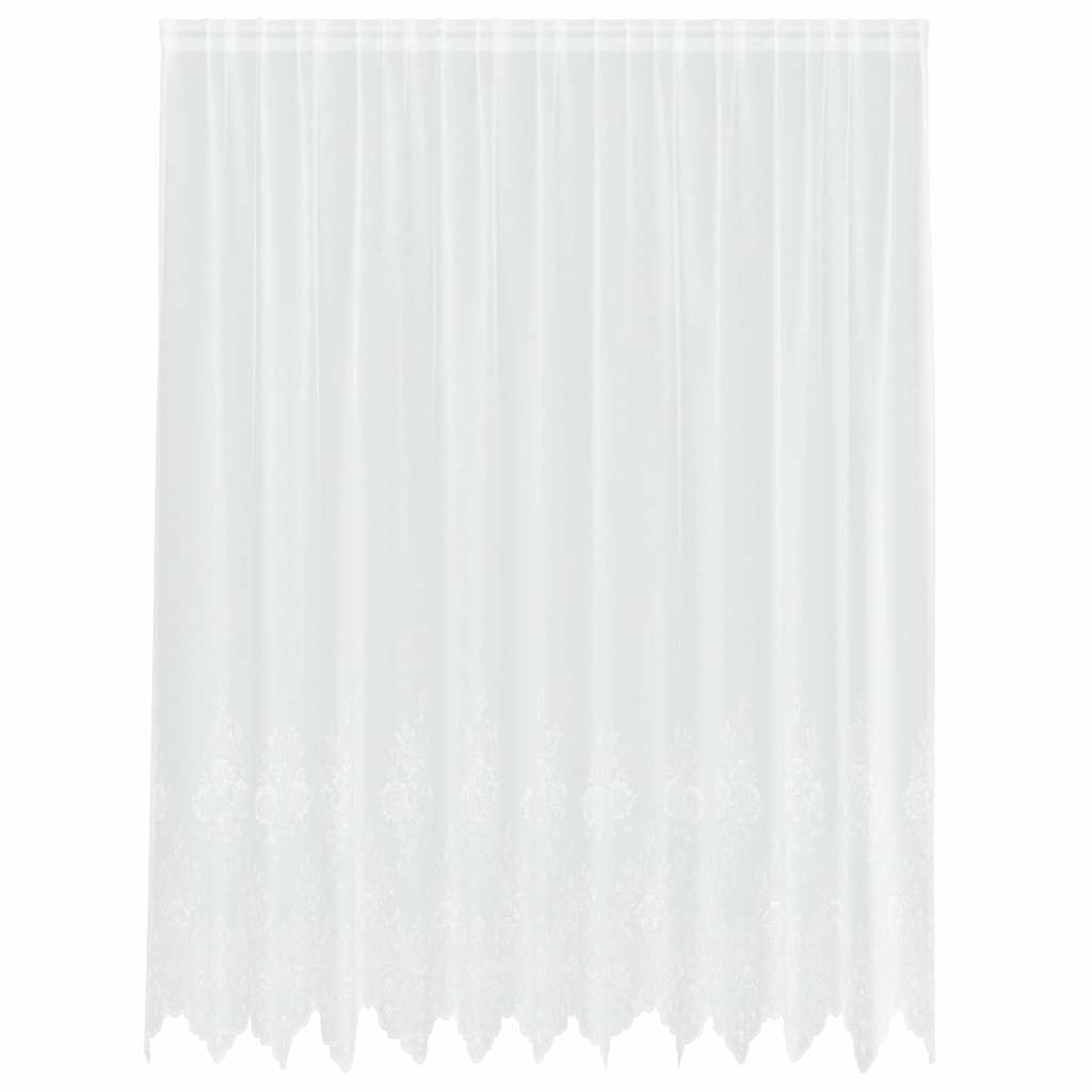 Blondegardin med gardiner Hvit 300 x 245 cm Polyester