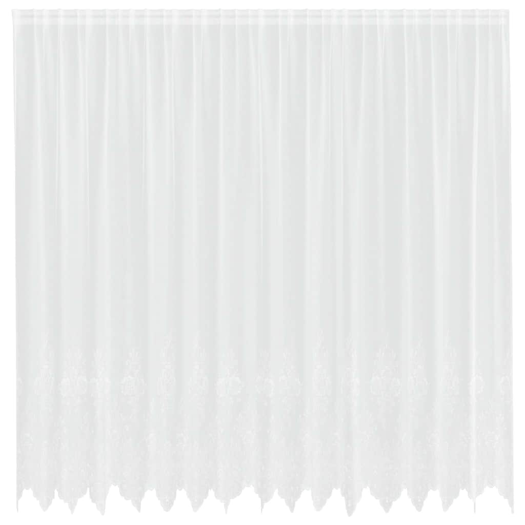 Blondegardin med gardiner Blomster Hvit 220 x 400 cm Polyester