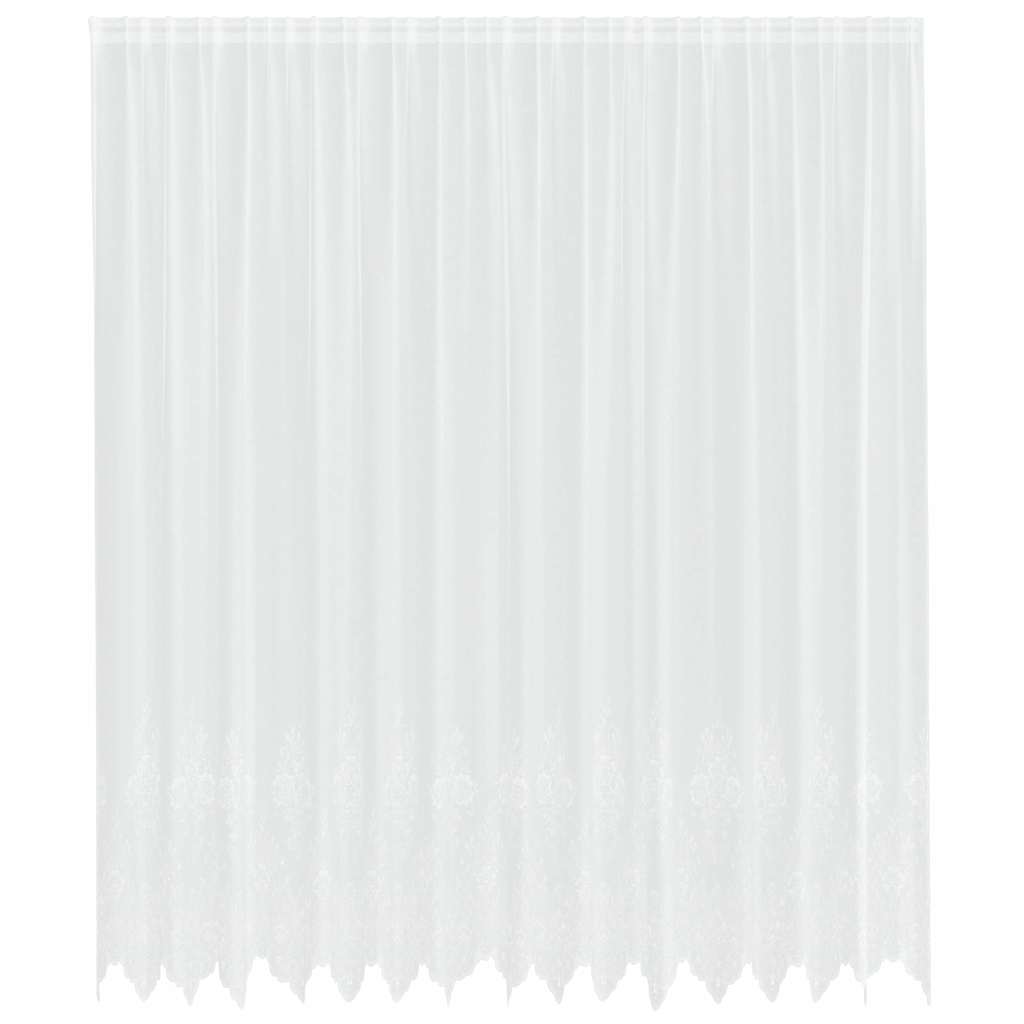 Blondegardin med gardiner Blomster Hvit 260 x 400 cm Polyester