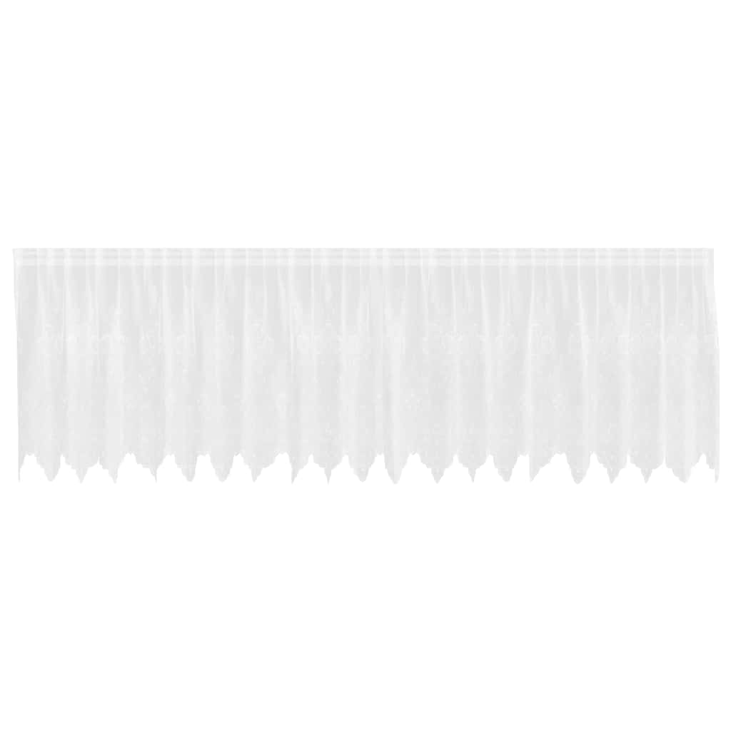 Blondegardin med gardiner Blomster Hvit 80 x 500 cm Polyester