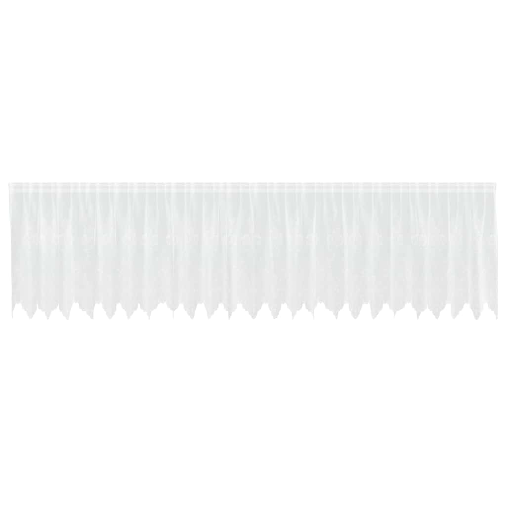 Blondegardin med gardiner Blomster Hvit 120 x 600 cm Polyester