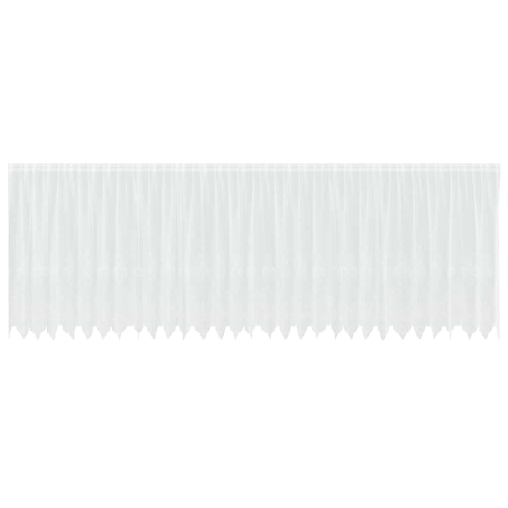 Blondegardin med gardiner Blomster Hvit 180 x 750 cm Polyester