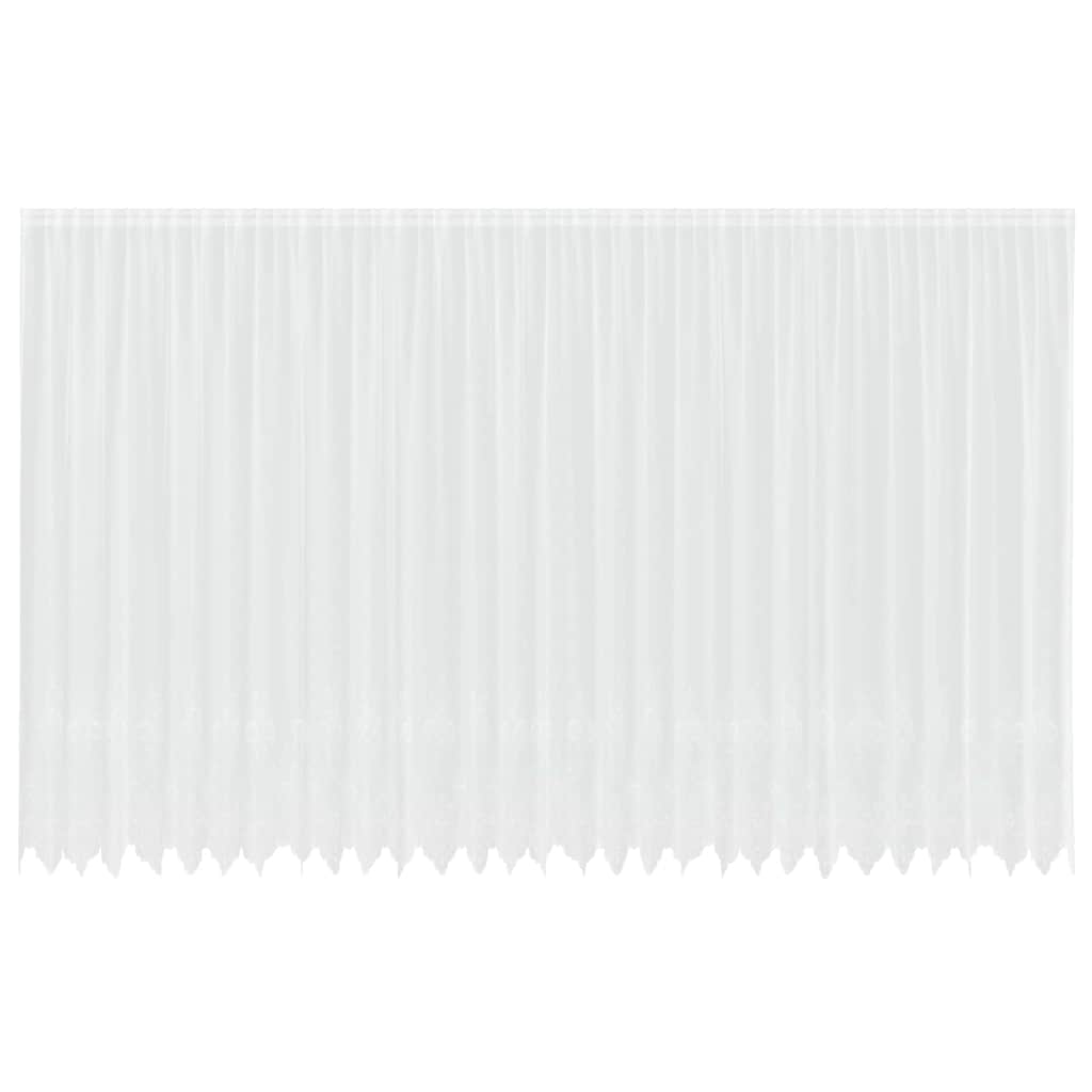 Blondegardin med gardiner Blomster Hvit 280 x 750 cm Polyester