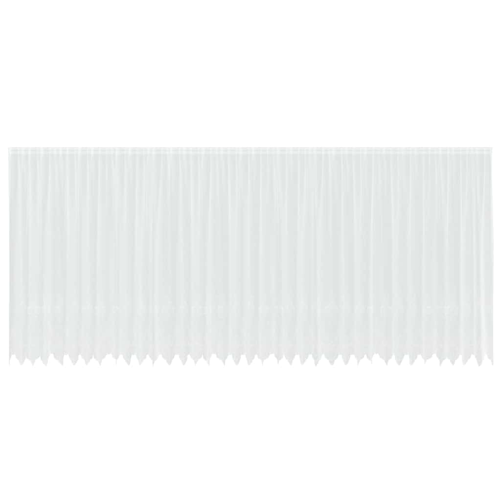 Blondegardin med gardiner Blomster Hvit 200 x 900 cm Polyester