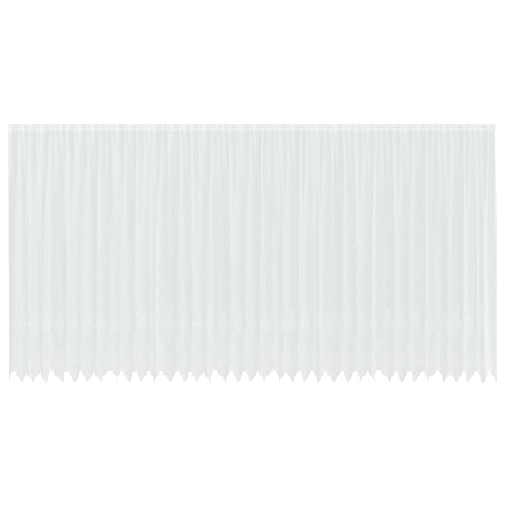 Blondegardin med gardiner Blomster Hvit 260 x 900 cm Polyester