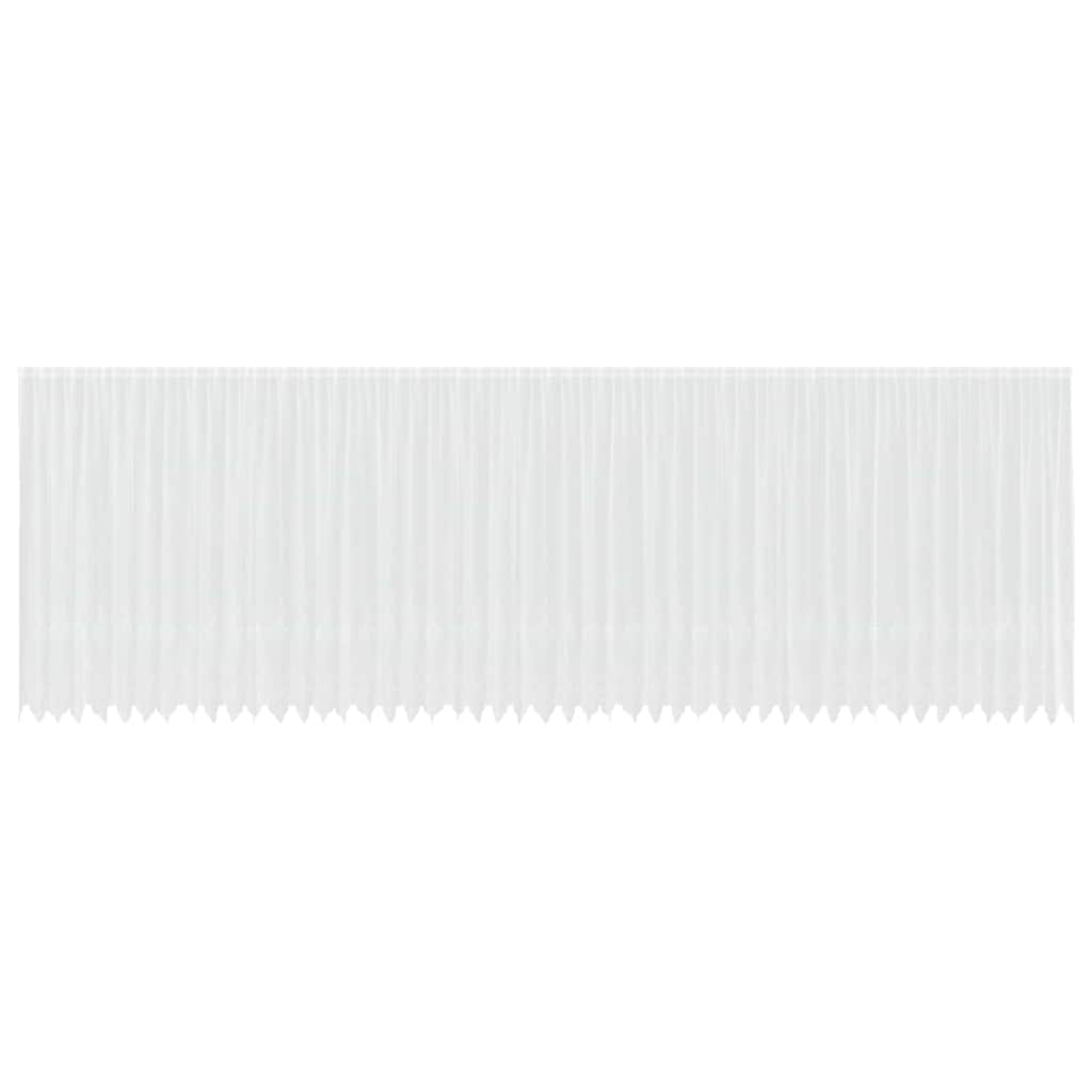 Blondegardin med gardiner Blomster Hvit 200 x 1200 cm Polyester