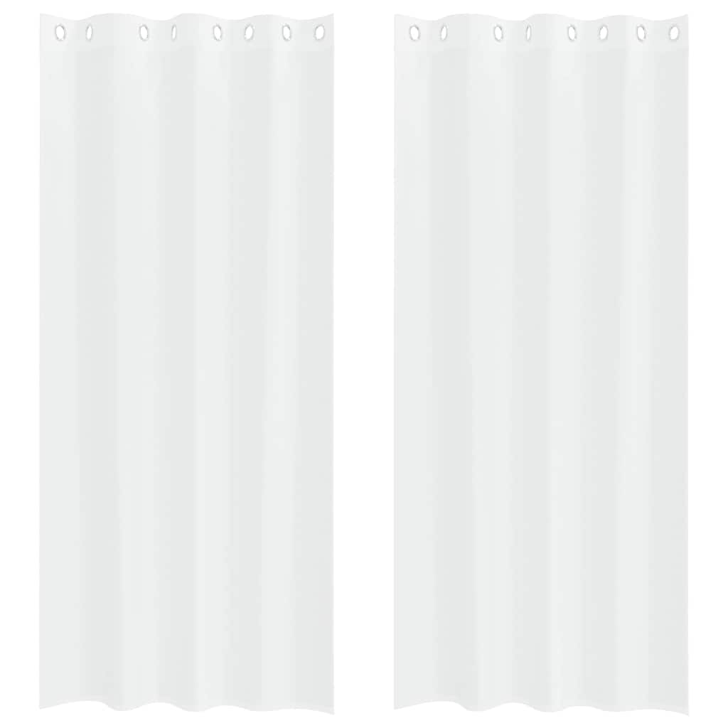 Voile Gardin med gardiner 2 pcs Hvit 245 x 140 cm Polyester