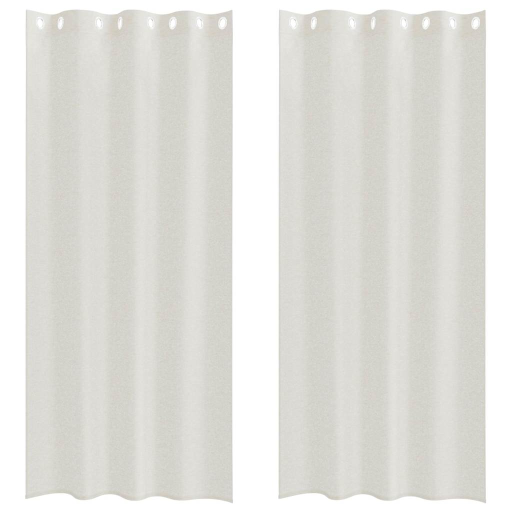 Voile Gardin med gardiner 2 pcs Krem 245 x 140 cm Polyester