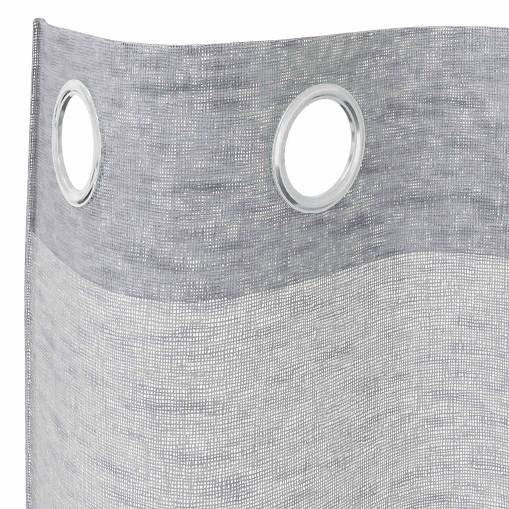 Voile Gardin med gardiner 2 pcs Mørkegrå 245 x 140 cm Polyester