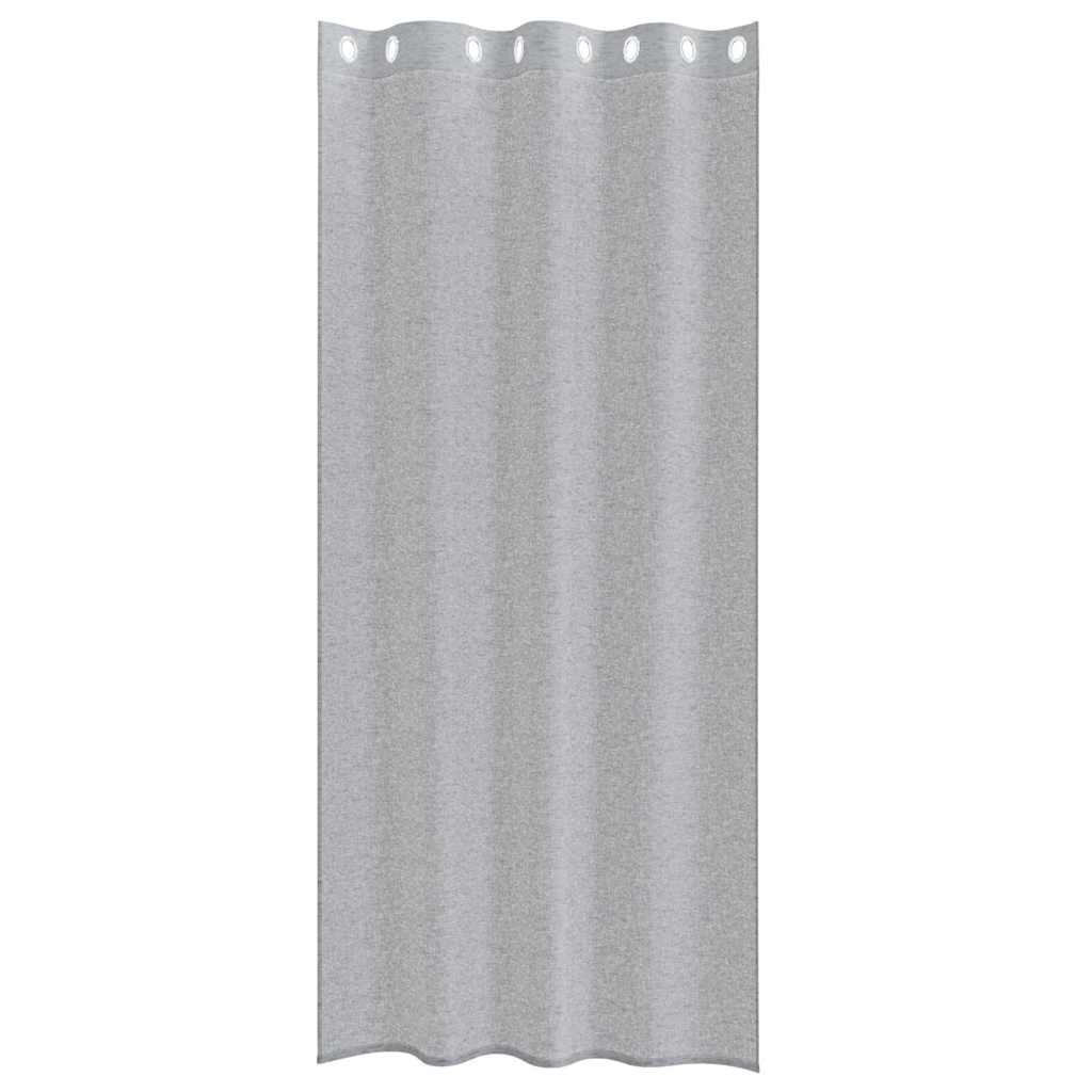 Voile Gardin med gardiner 2 pcs Mørkegrå 245 x 140 cm Polyester