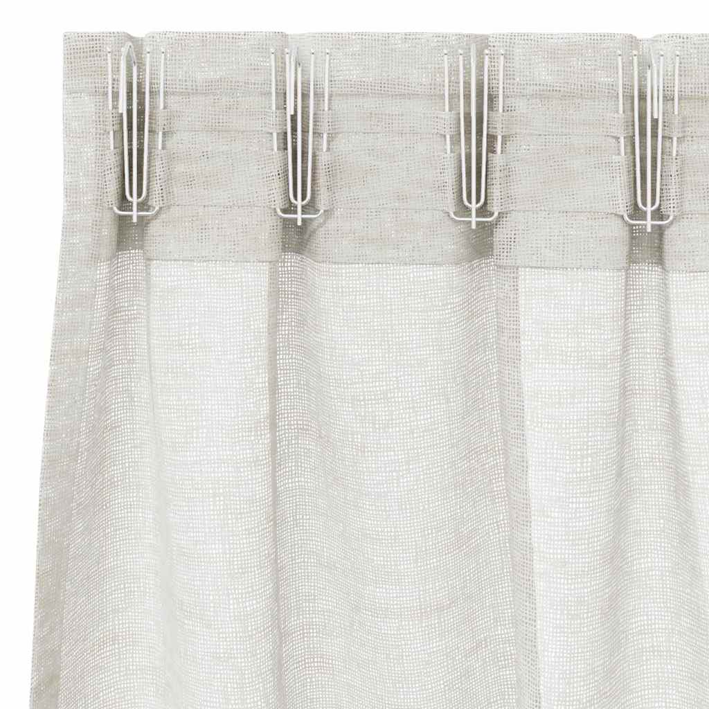 Voile Gardin med gardiner 2 pcs Krem 175 x 140 cm Polyester