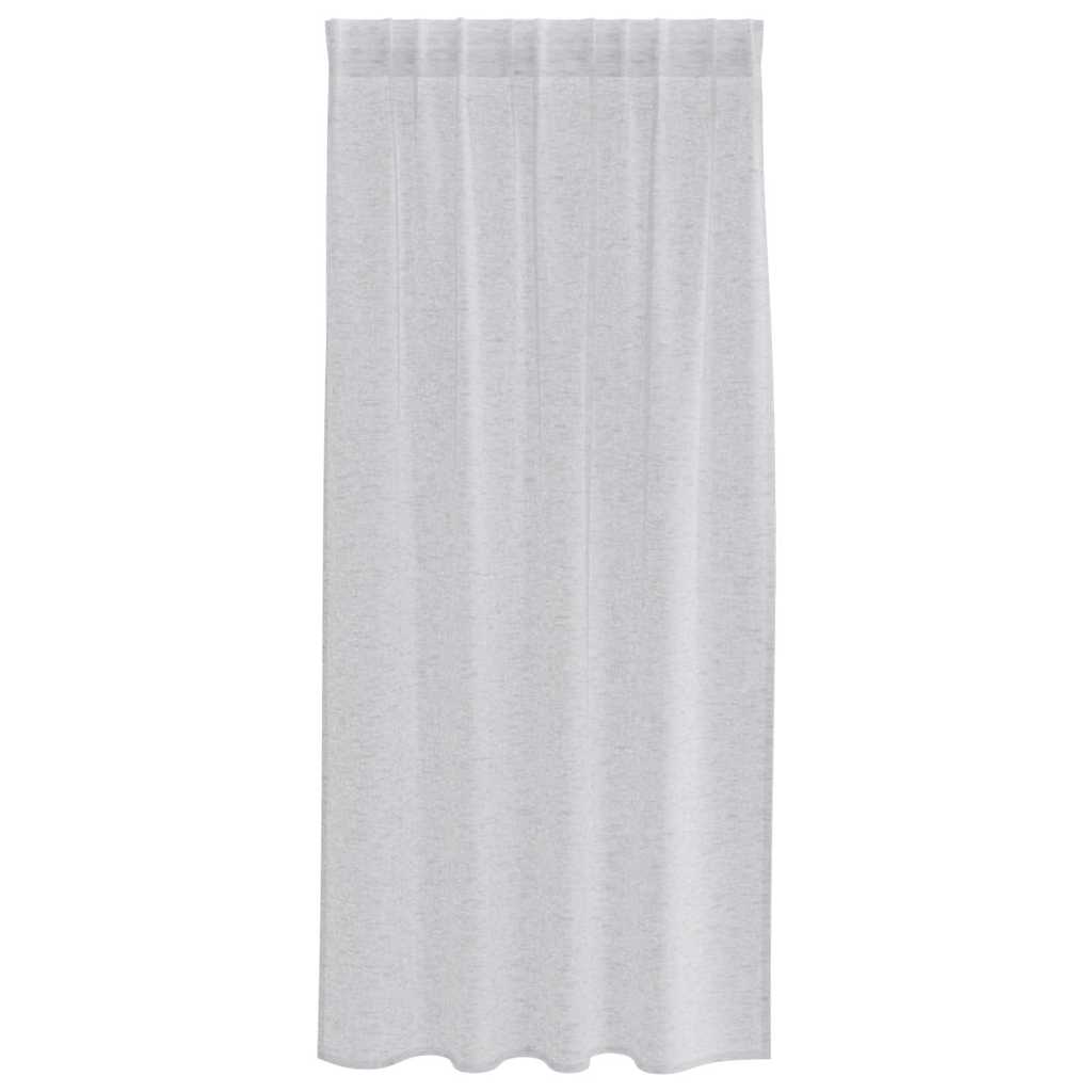 Voile Gardin med gardiner 2 pcs Lysegrå 175 x 140 cm Polyester