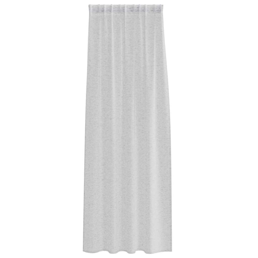 Voile Gardin med gardiner 2 pcs Lysegrå 225 x 140 cm Polyester