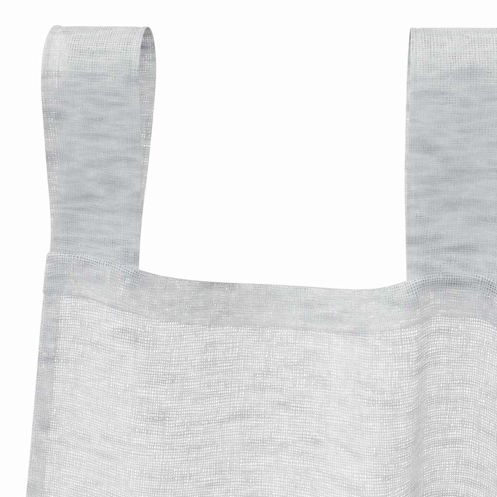 Voile Gardin med gardiner 2 pcs Lysegrå 245 x 140 cm Polyester