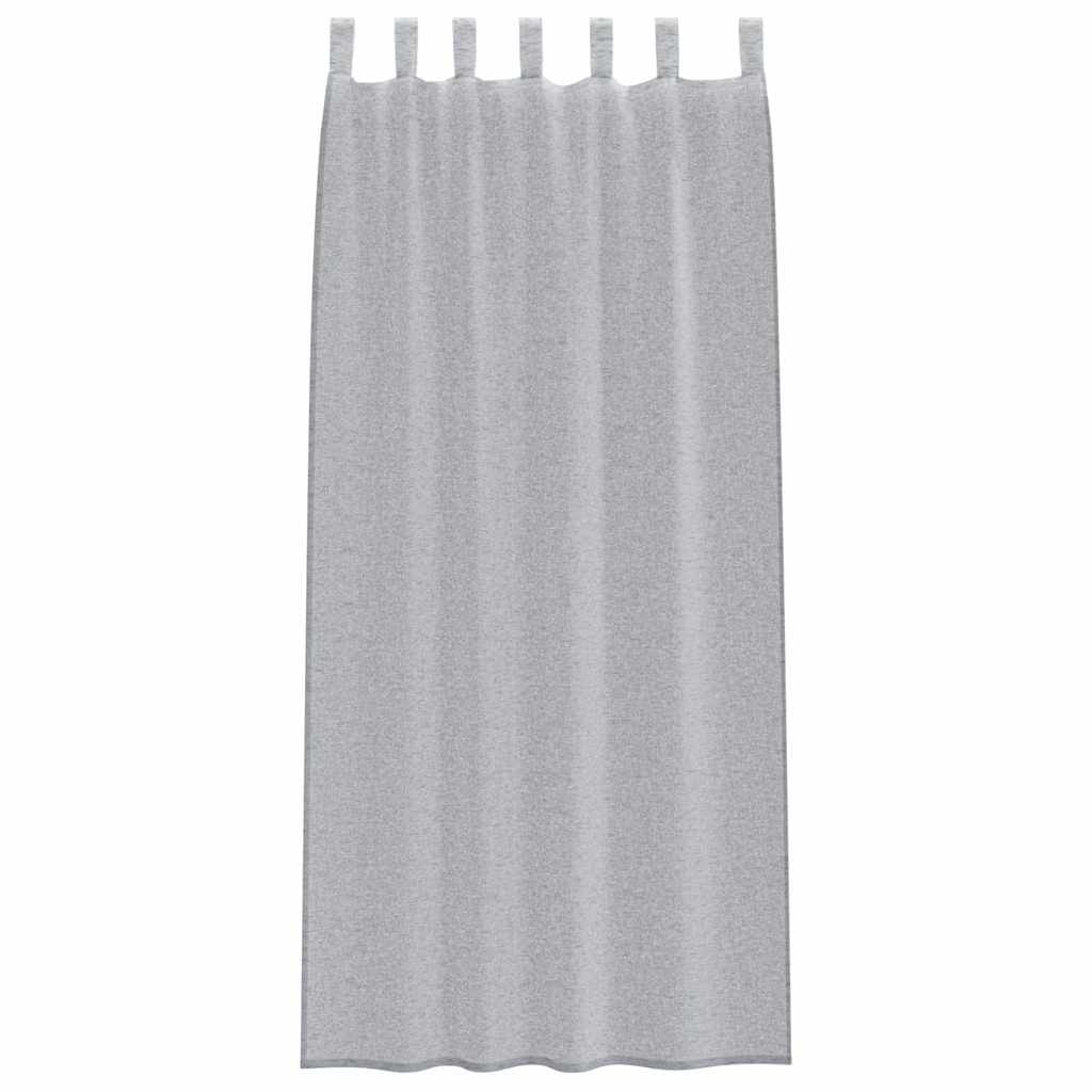Voile Gardin med gardiner 2 pcs Mørkegrå 260 x 140 cm Polyester