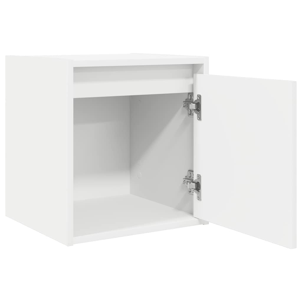 Veggmontert nattbord 2 stk hvit 38x34x40 cm