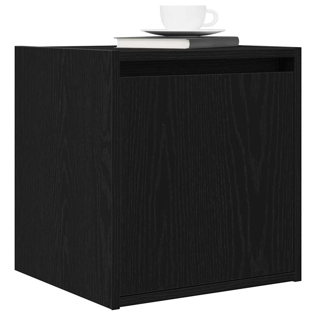 Veggmontert nattbord 2 stk svart 38x34x40 cm