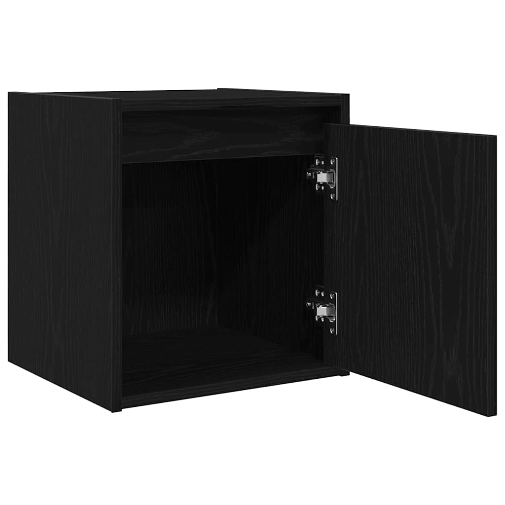 Veggmontert nattbord 2 stk svart 38x34x40 cm