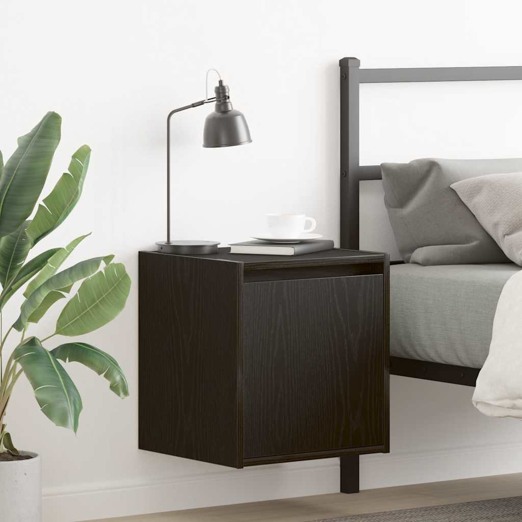 Veggmontert nattbord 2 stk svart 38x34x40 cm