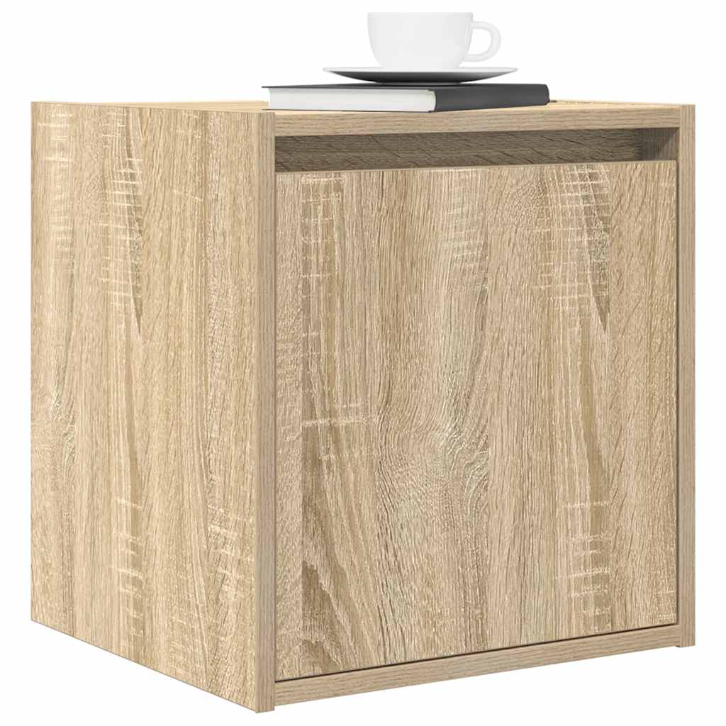 Veggmontert nattbord 2 stk sonoma eik 38x34x40 cm