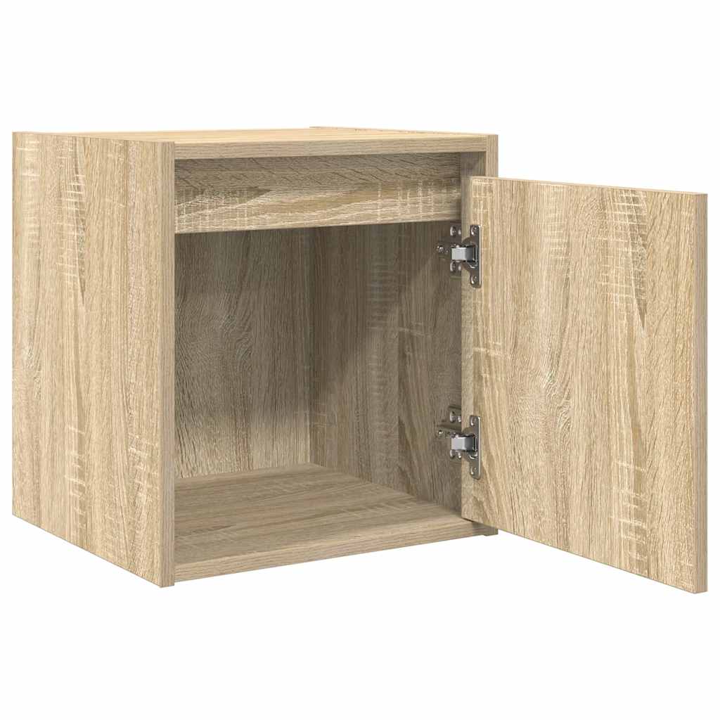 Veggmontert nattbord 2 stk sonoma eik 38x34x40 cm
