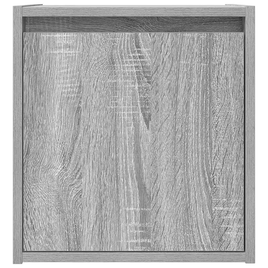 Veggmonterte nattbord 2 stk grå sonoma 38x34x40 cm