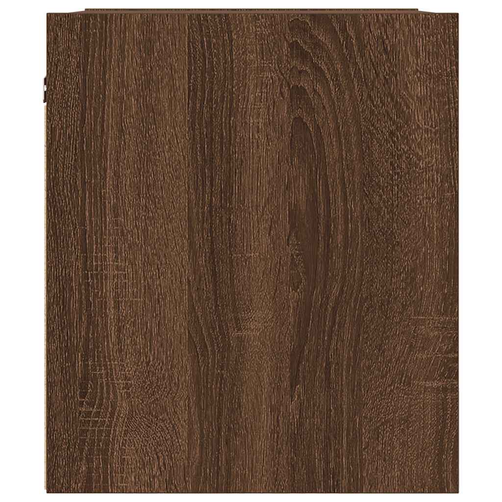 Veggmonterte nattbord 2 stk brun eik 38x34x40 cm