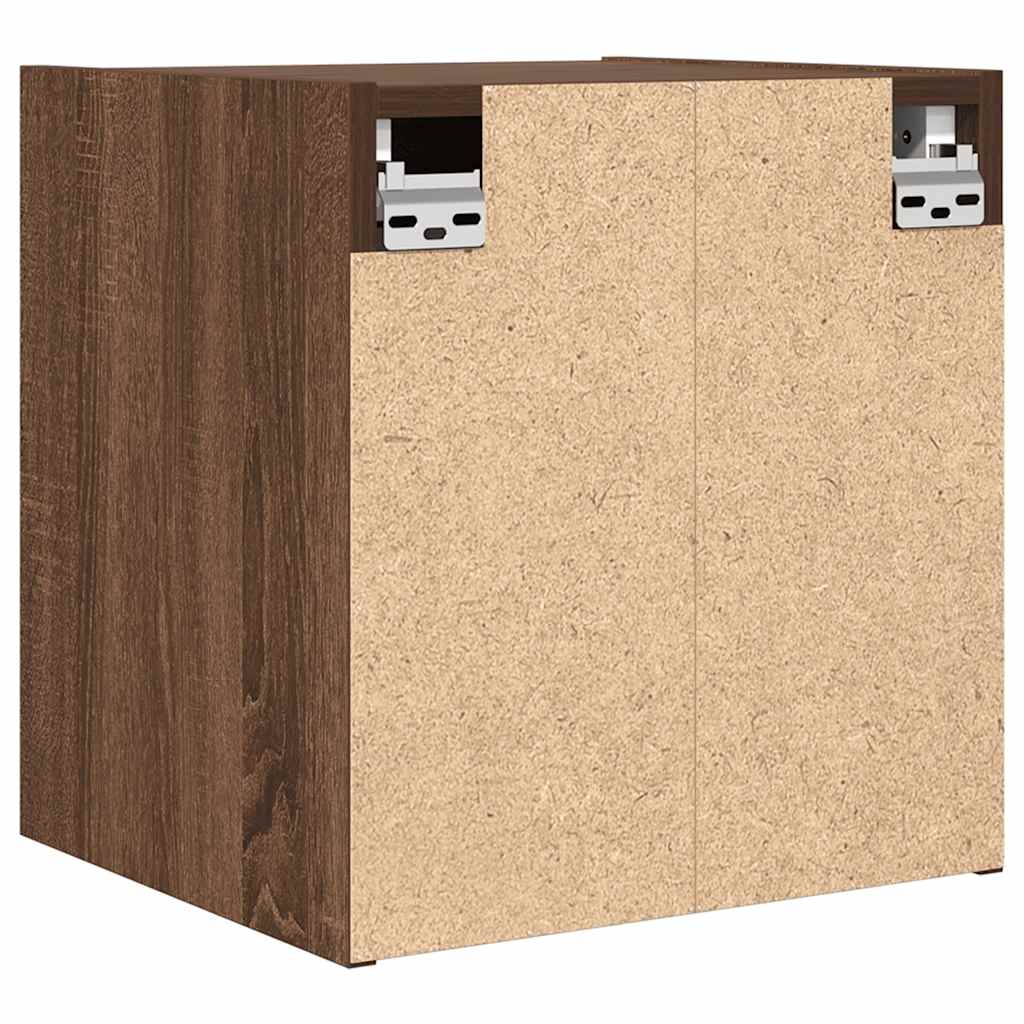 Veggmonterte nattbord 2 stk brun eik 38x34x40 cm