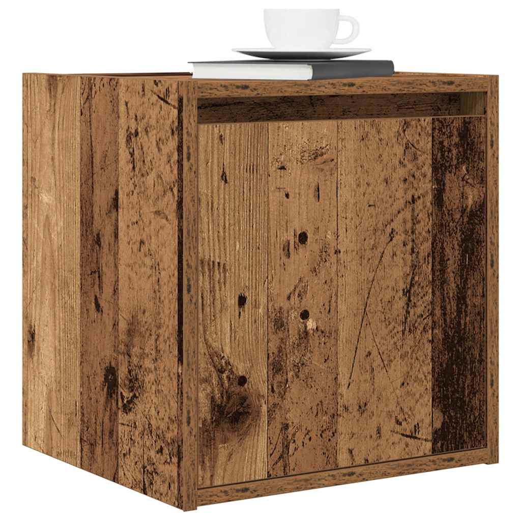 Veggmonterte nattbord 2 stk gammelt tre 38x34x40 cm