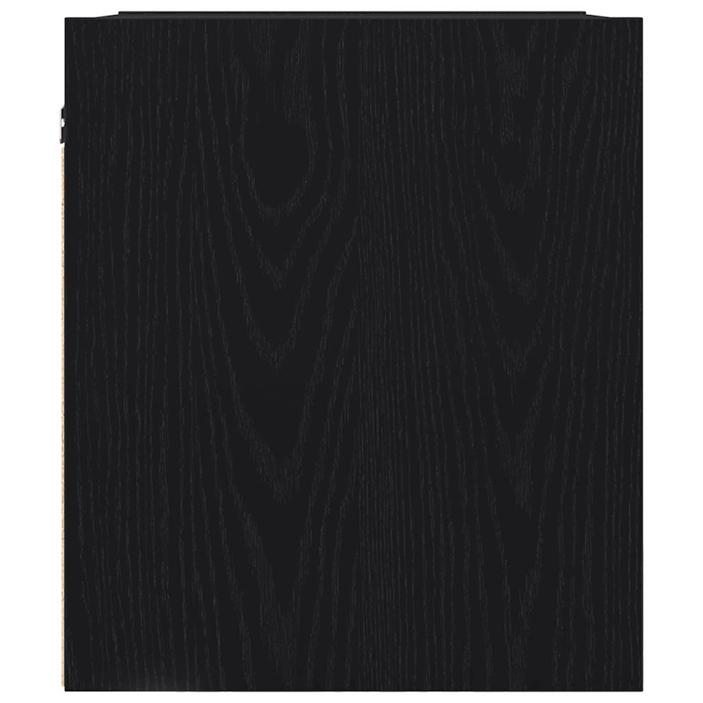 Veggmontert nattbord 2 stk svart eik 38x34x40 cm