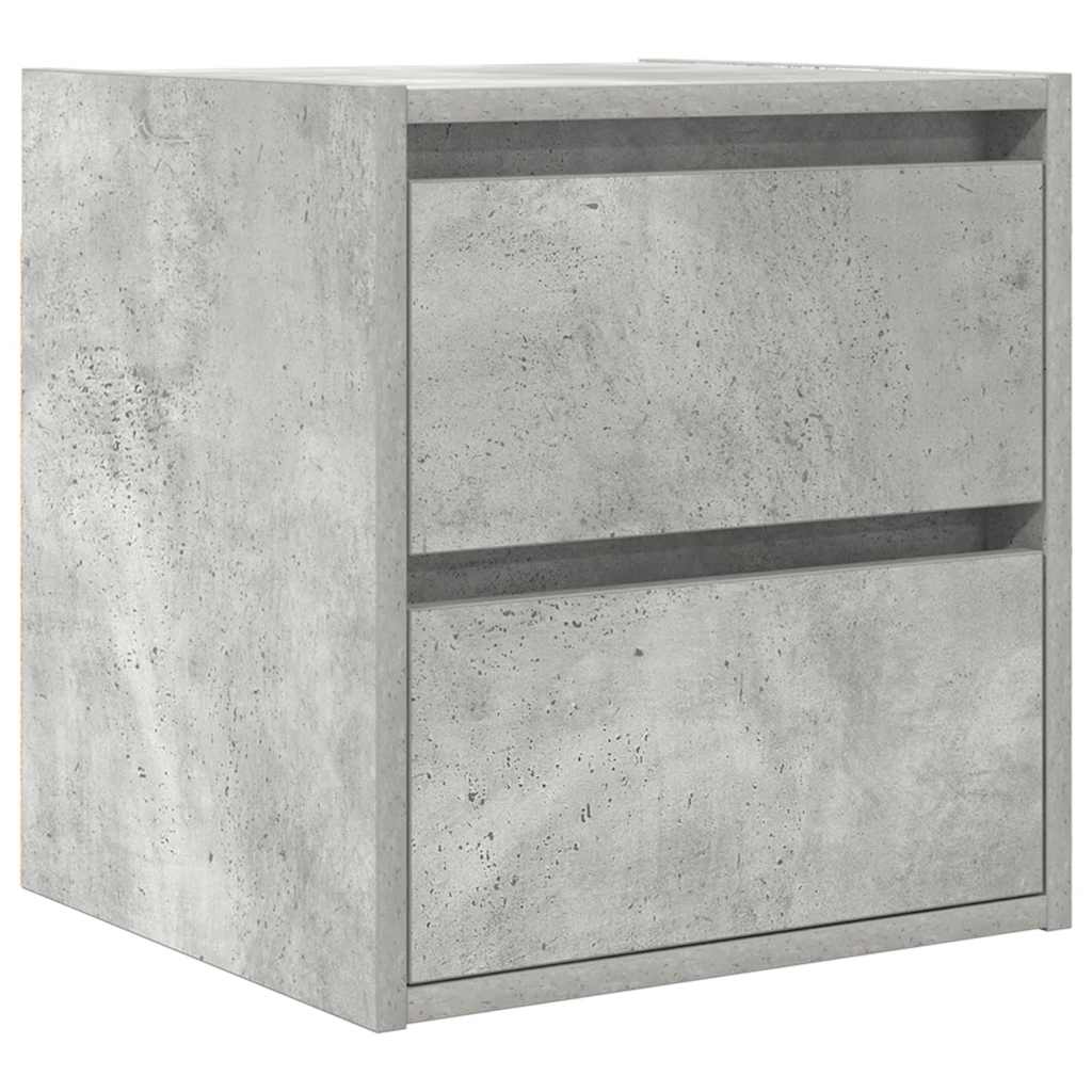 Veggmonterte nattbord 2 stk betonggrå 38x34x40 cm