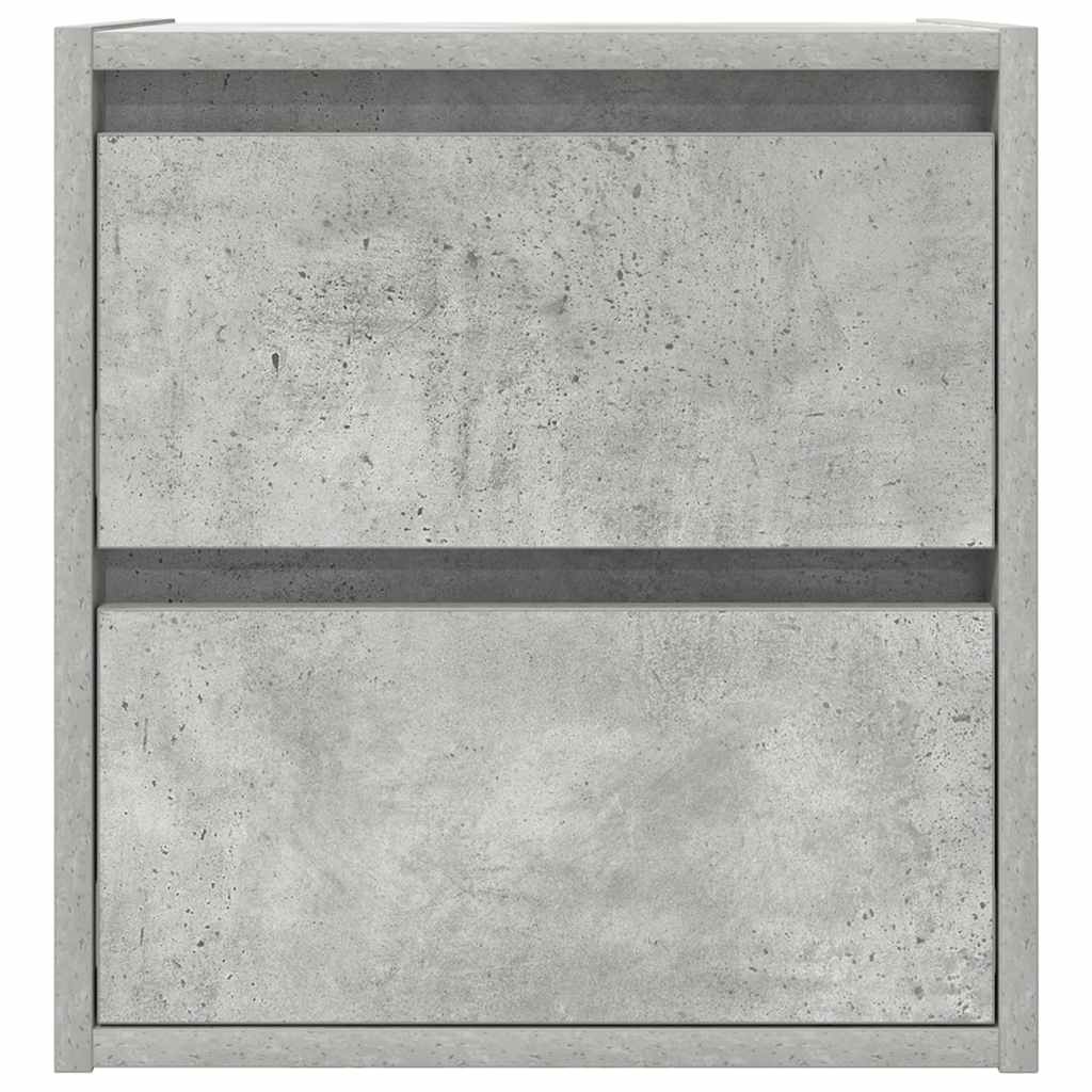 Veggmonterte nattbord 2 stk betonggrå 38x34x40 cm