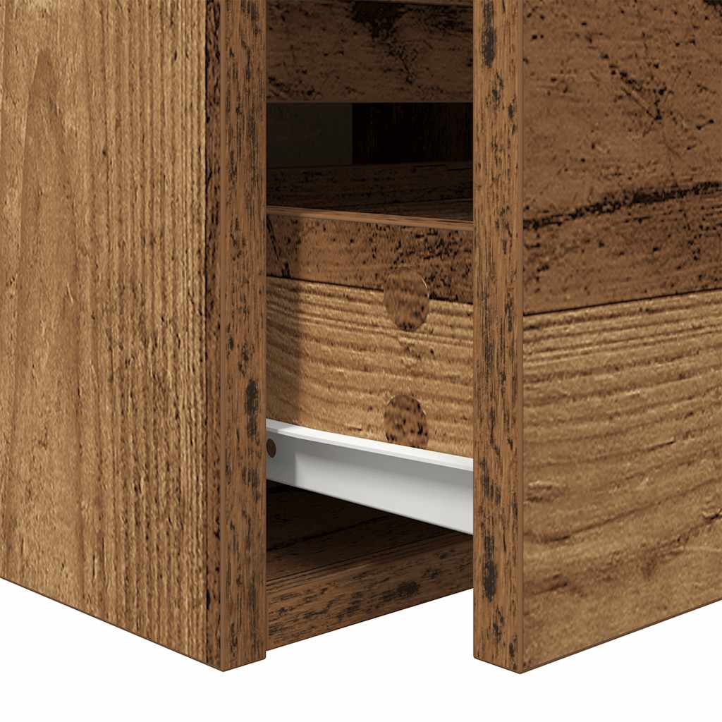 Veggmontert nattbord gammelt tre 38x34x40 cm