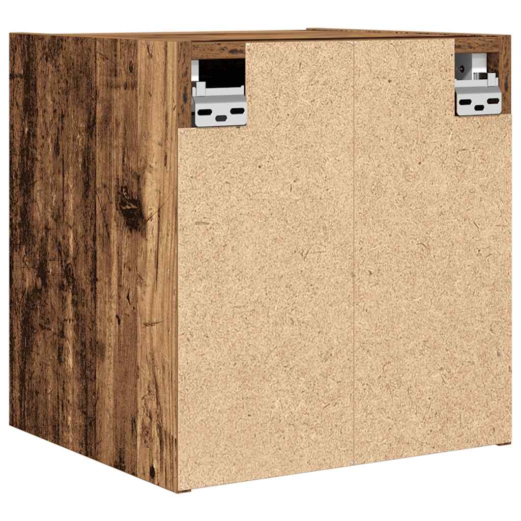 Veggmonterte nattbord 2 stk gammelt tre 38x34x40 cm