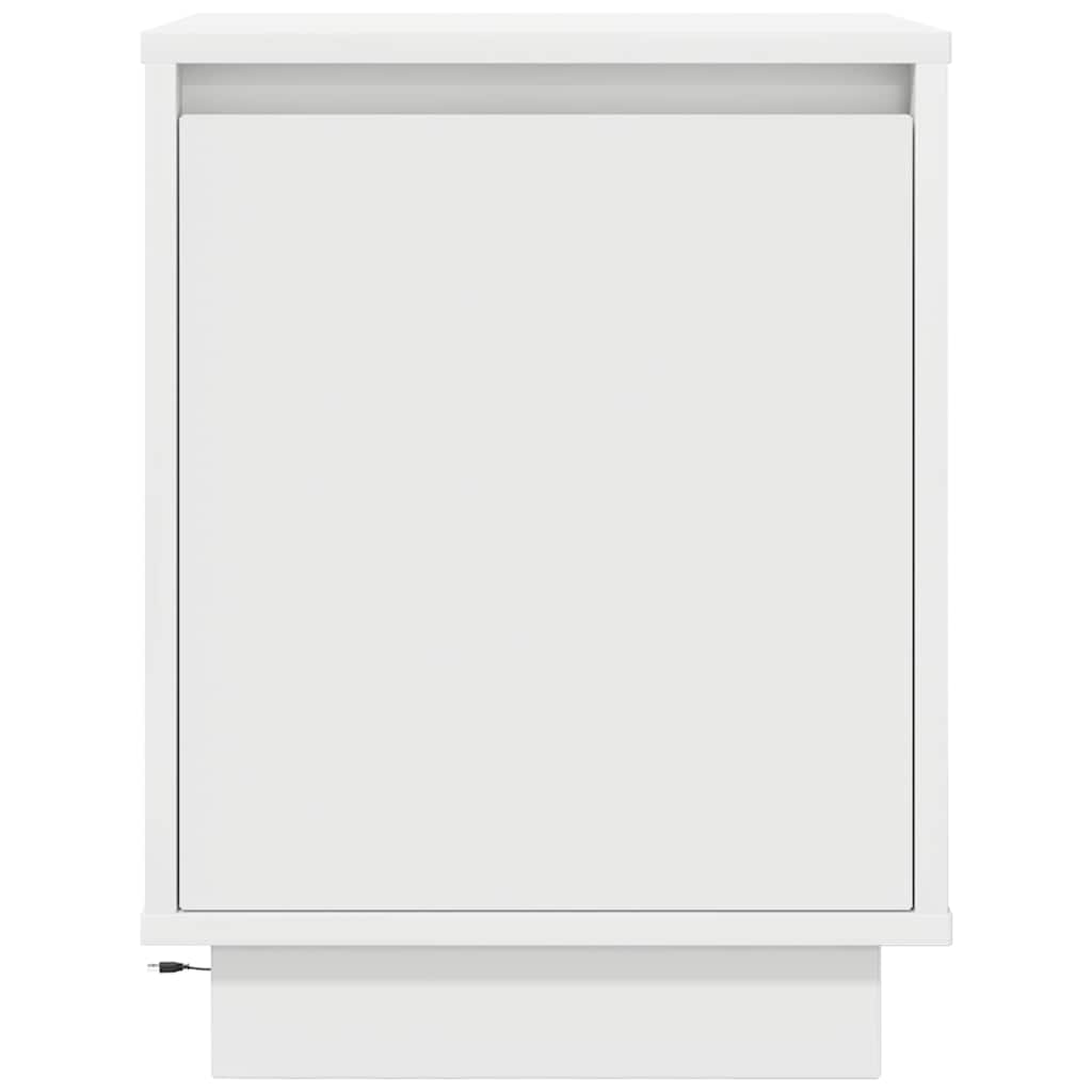 Nattskap med LED-lys 2 stk hvit 38x34x50 cm