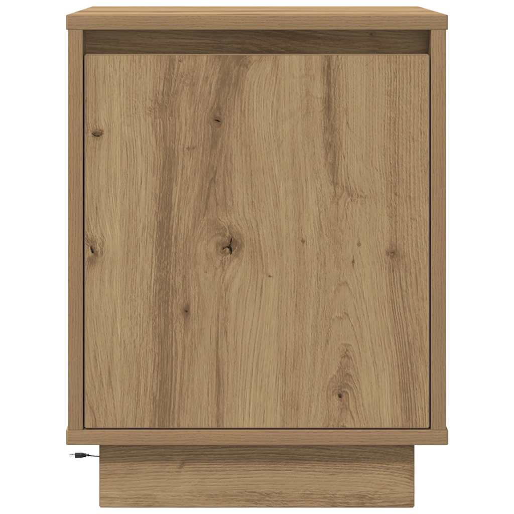 Nattbord med LED artisan eik 38x34x50 cm