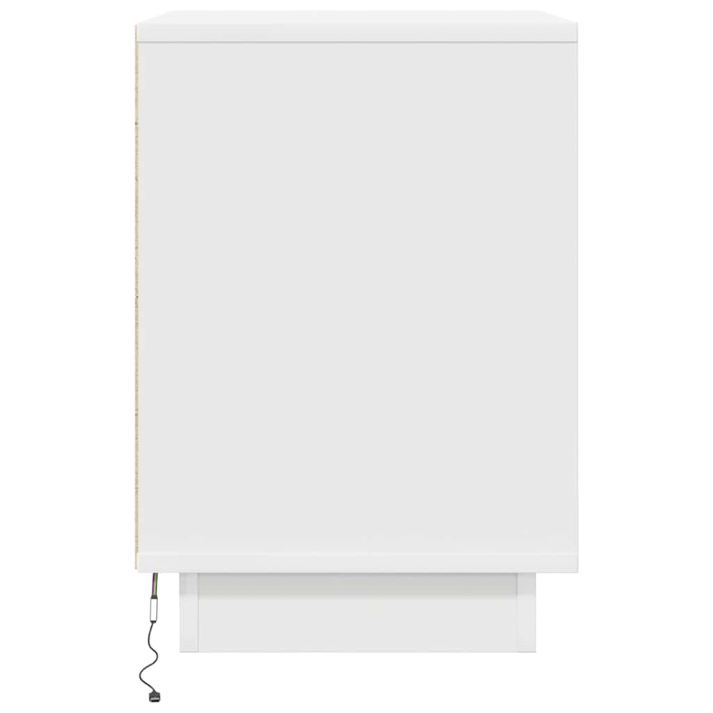 Nattskap med LED-lys Hvit 38x34x50 cm