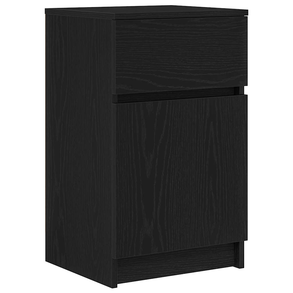 Nattbord 2 stk svart 39x35x65 cm konstruert tre