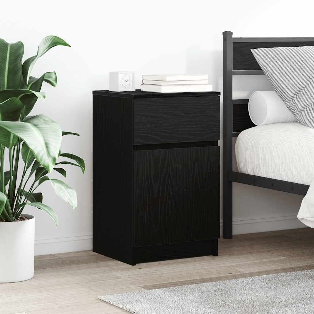 Nattbord 2 stk svart 39x35x65 cm konstruert tre