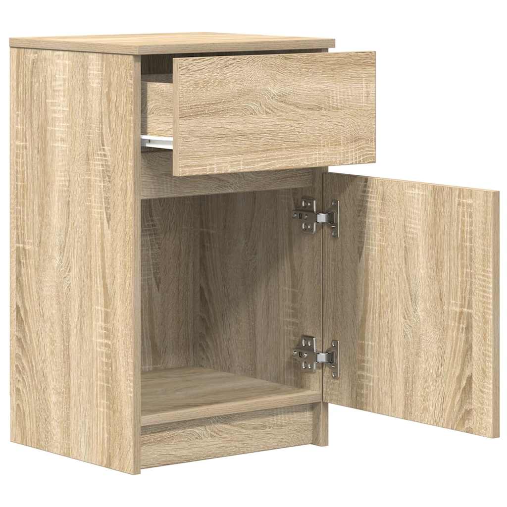 Nattbord 2 stk sonoma eik 39x35x65 cm konstruert tre